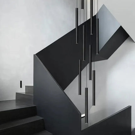 Suspension minimaliste en cristal pour escalier, lumière LED moderne