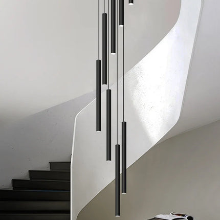 Suspension minimaliste en cristal pour escalier, lumière LED moderne