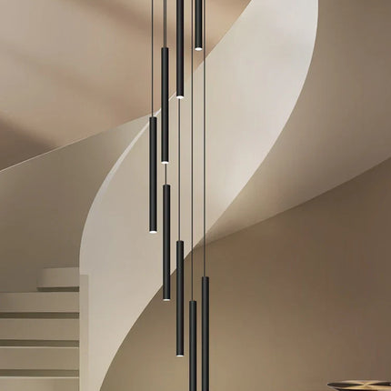 Suspension minimaliste en cristal pour escalier, lumière LED moderne