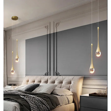 Suspension moderne en cristal K9 doré LED, lumière chaude et réglable