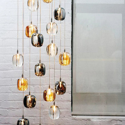Suspension LED moderne en cristal K9, lumière chaude pour salon et salle à manger