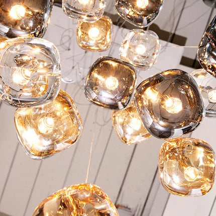 Suspension LED moderne en cristal K9, lumière chaude pour salon et salle à manger