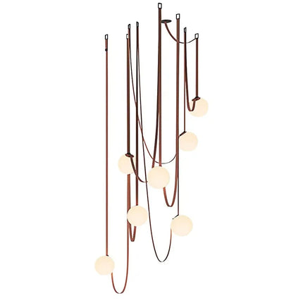 Suspension Art déco en verre blanc avec ampoules G9 pour intérieur élégant