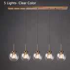 5 Lumières Transparent Glass 1 / Sans ampoule