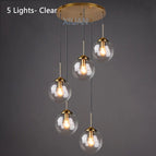 5 Lumières Transparent Glass / Sans ampoule