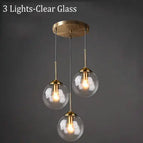 3 Lumières Transparent Glass 1 / Sans ampoule