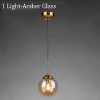 1 Lumières Ambre Glass / Sans ampoule
