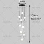 9-Lumières / Or / Lumière chaude-3000K