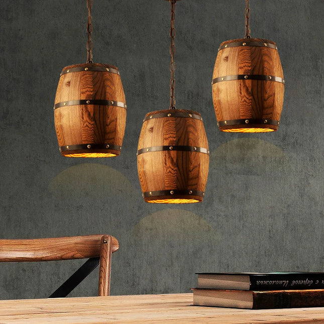 Suspension Bois et Fer au Design Rétro pour Ambiance Cosy
