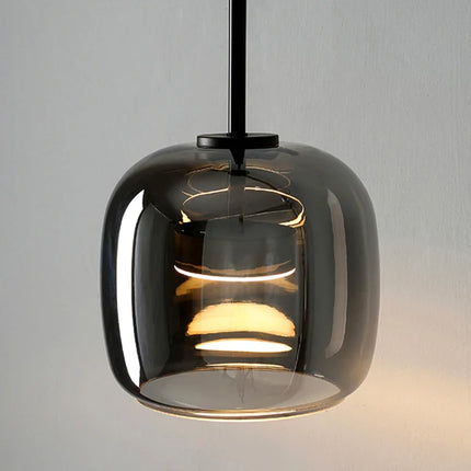 Suspension moderne en alliage et verre, lumière chaude pour salle à manger