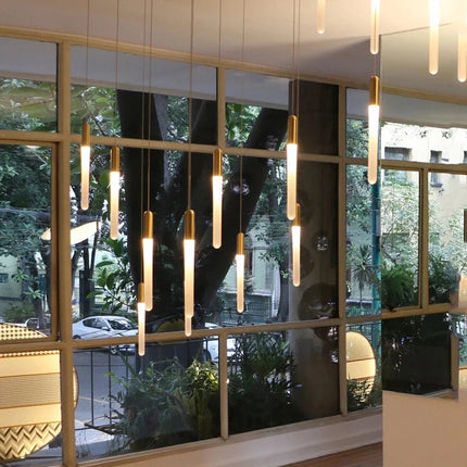 Suspension LED moderne en acrylique, luminaire design pour intérieur