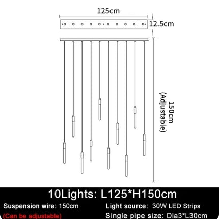 Suspension LED moderne en acrylique, luminaire design pour intérieur
