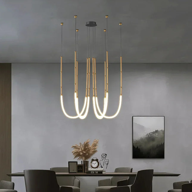 Suspension LED design nordique en acrylique, luminaire intérieur contemporain