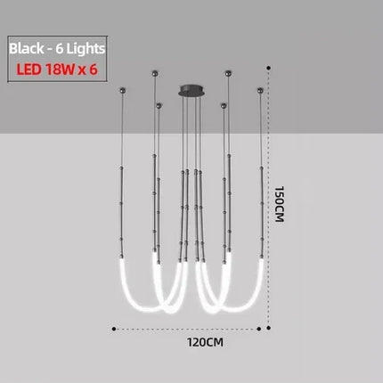Suspension LED design nordique en acrylique, luminaire intérieur contemporain