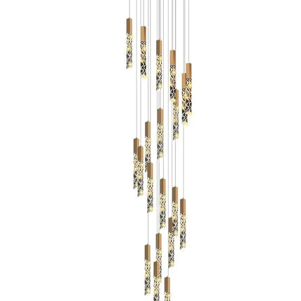 Suspension LED moderne spirale en cristal pour salon et duplex