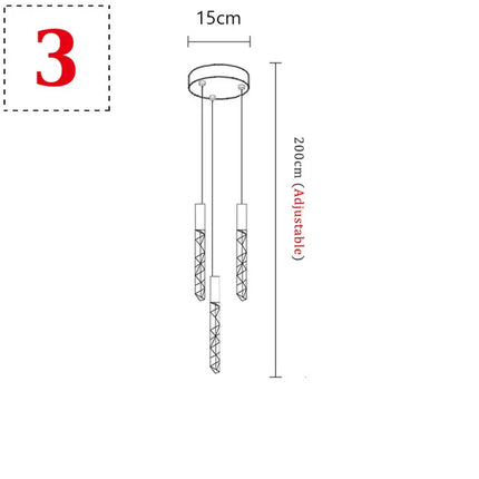 Suspension LED moderne spirale en cristal pour salon et duplex