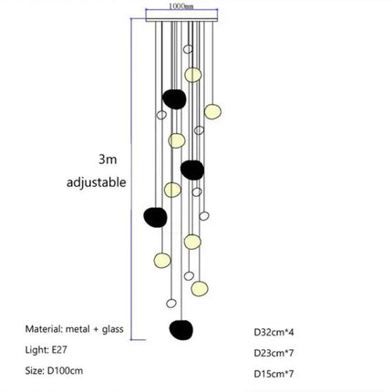 Suspension LED en verre blanc Gregg, design moderne pour villa et escalier