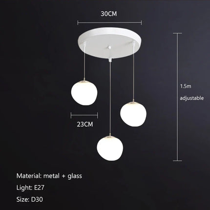 Suspension LED en verre blanc Gregg, design moderne pour villa et escalier