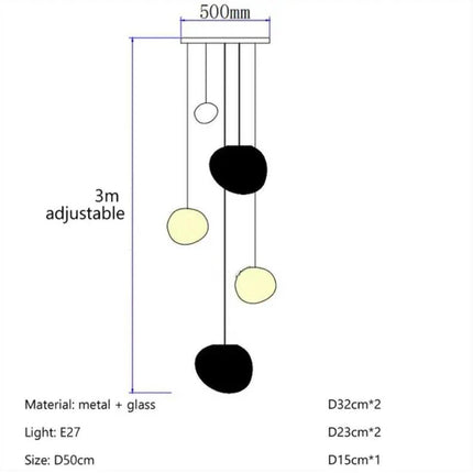 Suspension LED en verre blanc Gregg, design moderne pour villa et escalier