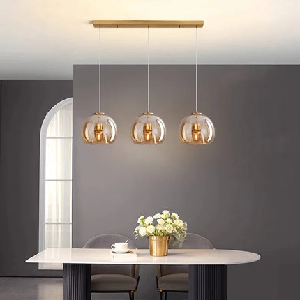 Suspension moderne en verre pour salon et salle à manger, éclairage intérieur chaleureux