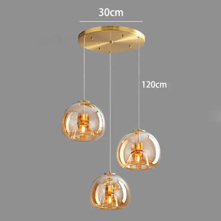 Suspension moderne en verre pour salon et salle à manger, éclairage intérieur chaleureux
