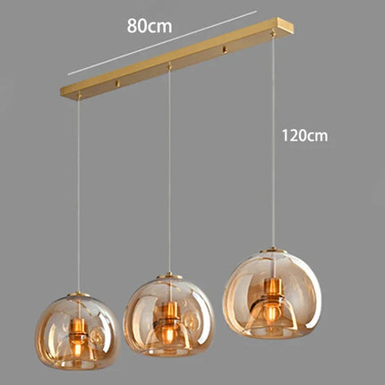 Suspension moderne en verre pour salon et salle à manger, éclairage intérieur chaleureux