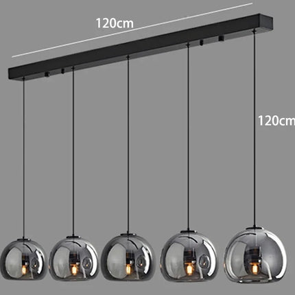 Suspension moderne en verre pour salon et salle à manger, éclairage intérieur chaleureux
