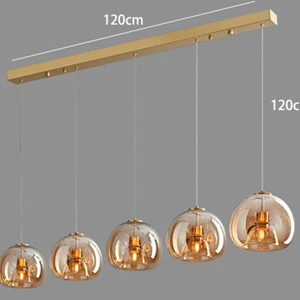 Suspension moderne en verre pour salon et salle à manger, éclairage intérieur chaleureux