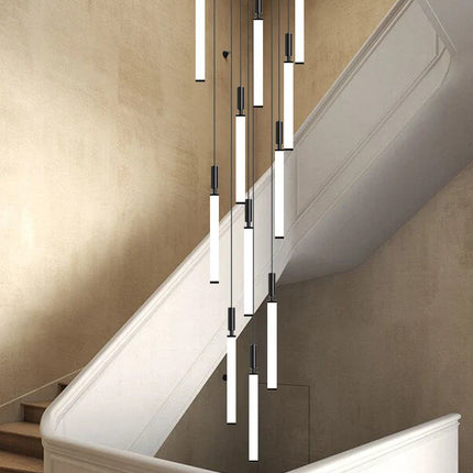 Suspension LED style nordique en aluminium, lumière chaude dimmable pour salon et chambre