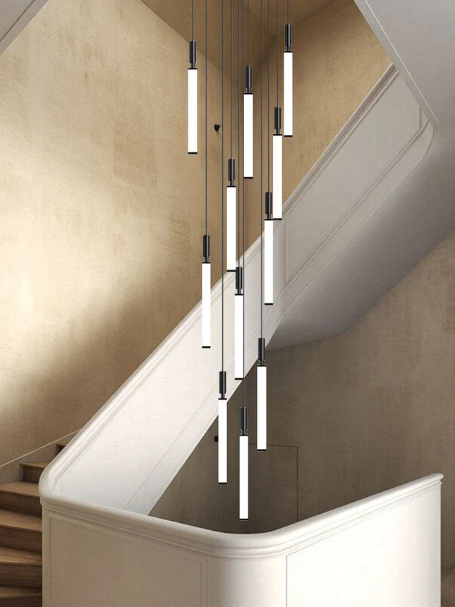 Suspension LED style nordique en aluminium, lumière chaude dimmable pour salon et chambre