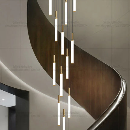Suspension LED style nordique en aluminium, lumière chaude dimmable pour salon et chambre