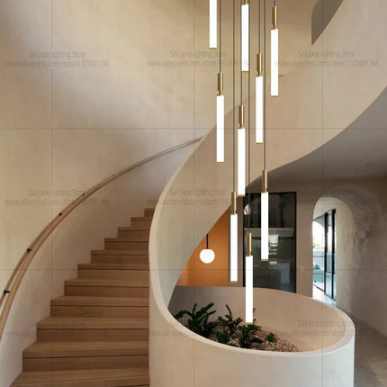 Suspension LED style nordique en aluminium, lumière chaude dimmable pour salon et chambre