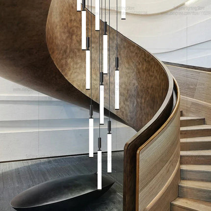 Suspension LED style nordique en aluminium, lumière chaude dimmable pour salon et chambre
