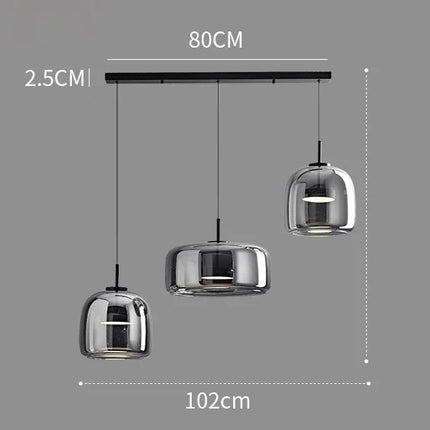 Suspension moderne en verre avec éclairage LED pour salle à manger, ambiance chaleureuse