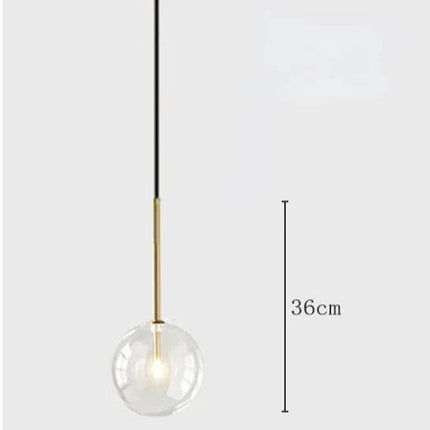 Suspension nordique en verre transparent, luminaire suspendu design pour intérieur contemporain