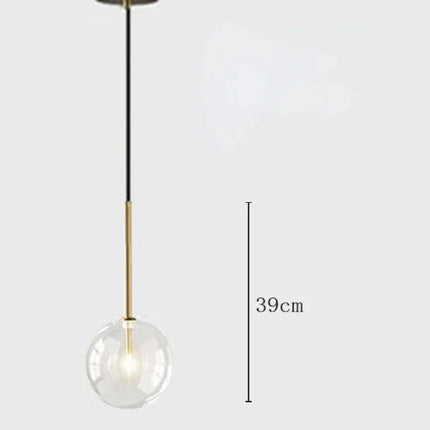 Suspension nordique en verre transparent, luminaire suspendu design pour intérieur contemporain