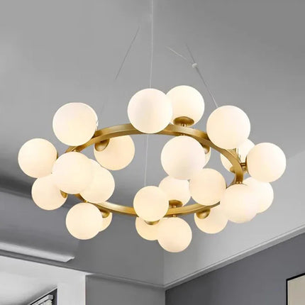 Suspension lustre moderne en verre bulles pour salon et salle à manger