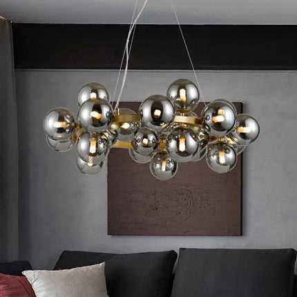 Suspension lustre moderne en verre bulles pour salon et salle à manger