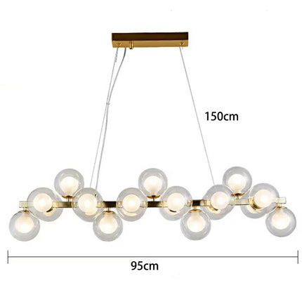 Suspension lustre moderne en verre bulles pour salon et salle à manger