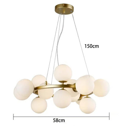 Suspension lustre moderne en verre bulles pour salon et salle à manger