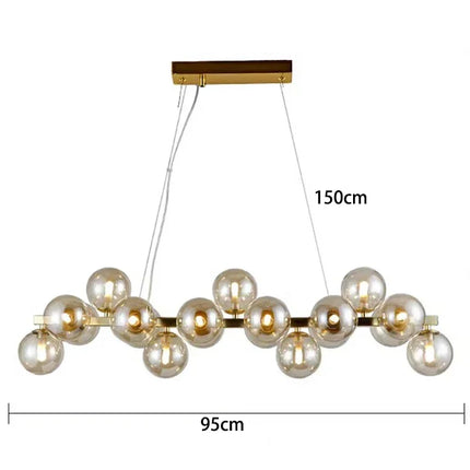 Suspension moderne verre bulle ronde pour salon et salle à manger