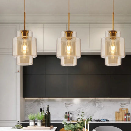 Suspension LED en Verre Style Nordique pour Salle à Manger et Cuisine