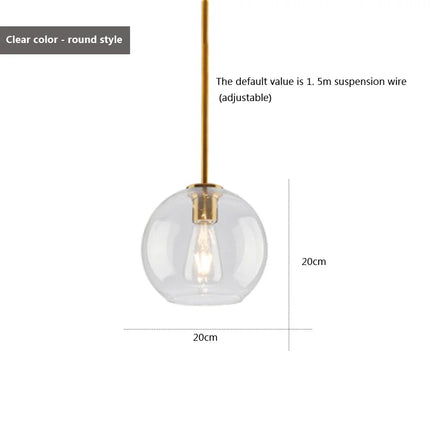 Suspension LED en Verre Style Nordique pour Salle à Manger et Cuisine