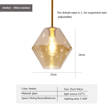 Suspension LED en Verre Style Nordique pour Salle à Manger et Cuisine