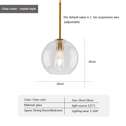 Suspension LED en Verre Style Nordique pour Salle à Manger et Cuisine