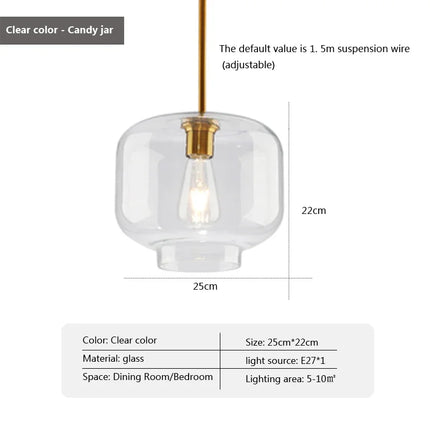 Suspension LED en Verre Style Nordique pour Salle à Manger et Cuisine