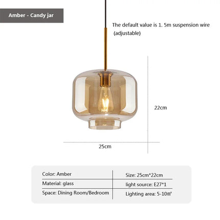Suspension LED en Verre Style Nordique pour Salle à Manger et Cuisine