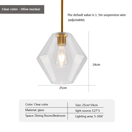 Suspension LED en Verre Style Nordique pour Salle à Manger et Cuisine