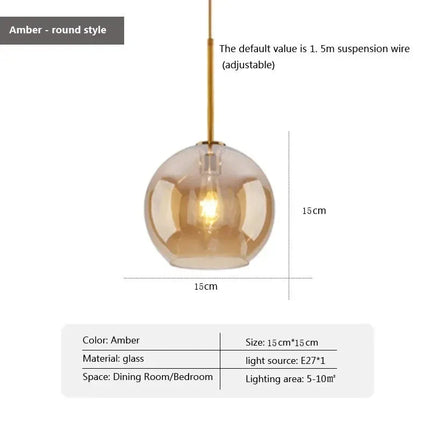 Suspension LED en Verre Style Nordique pour Salle à Manger et Cuisine