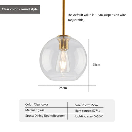 Suspension LED en Verre Style Nordique pour Salle à Manger et Cuisine